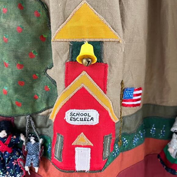 Women's Handmade Teacher Skirt School Theme Tan A-Line Size XS/S - Picture 7 of 8